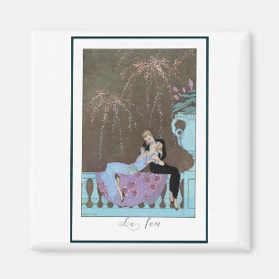 Vintage Art Deco Fireworks Le Feu, George Barbier Magnet