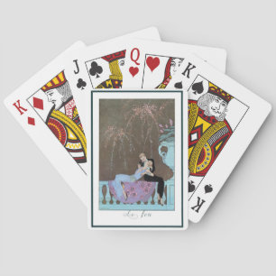 Vintage Art Deco Fireworks Le Feu, George Barbier Playing Cards