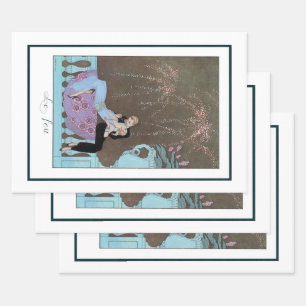 Vintage Art Deco Fireworks Le Feu, George Barbier Wrapping Paper Sheet