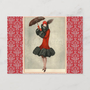Vintage Art Deco Flapper French Fashion Postcard