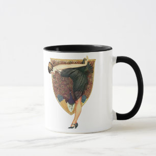 Vintage Art Deco Flapper with Peacock Mug