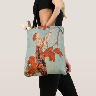 Vintage Art Deco, Flighty Bird by George Barbier Tote Bag