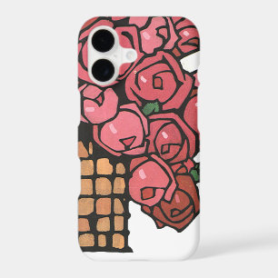 Vintage Art Deco Flowers, Pink Garden Roses