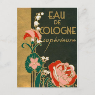 Vintage Art Deco French Perfume Label Postcard
