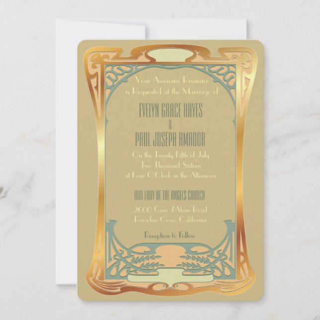 Vintage Art Deco ~ Gatsby Inspired Invitation (Front)