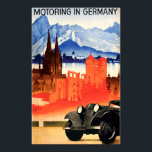 Vintage Art Deco Germany Travel Tourism Poster<br><div class="desc">This is a digitally enhanced print of a vintage 1920's Art Deco Germany travel tourism poster by Ludwig Hohlwein and features the front of a 1920's automobile in front of a castle overlooking a lake and mountains in the background.</div>