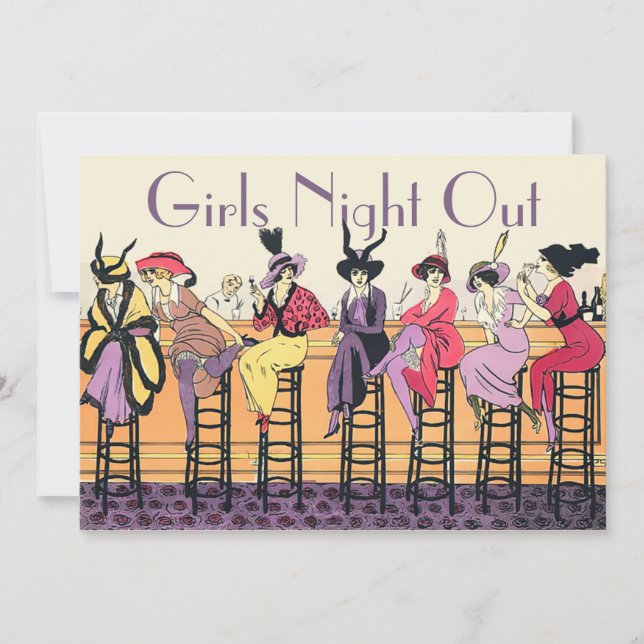 Vintage Art Deco Girls Night Out Invitation (Front)