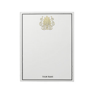 Vintage Art Deco Gold Plume Arabesque Notepad
