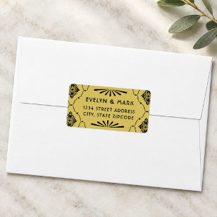 Vintage Art Deco Gold Wedding Address Label