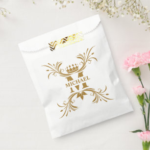 Vintage Art Deco Golden Name Monogram Favour Bags