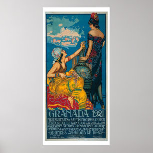 Vintage Art Deco Granada Poster