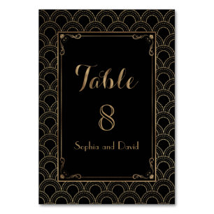 Vintage Art Deco Great Gatsby Wedding TABLE NUMBER