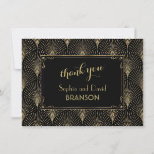 Vintage Art Deco Great Gatsby Wedding THANK YOU Card