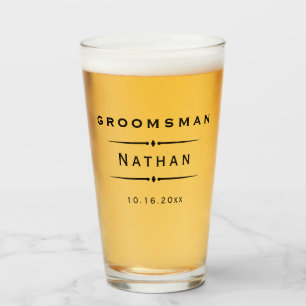 Vintage Art Deco Groomsman Glass