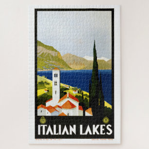 Vintage Art Deco Italian Lakes Travel Tourism Jigsaw Puzzle