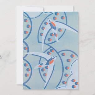 Vintage Art Deco Jazz Pochoir Birds Animal Pattern