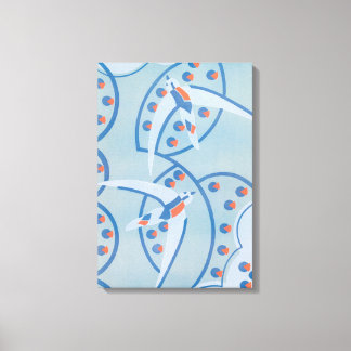 Vintage Art Deco Jazz Pochoir Birds Animal Pattern Canvas Print