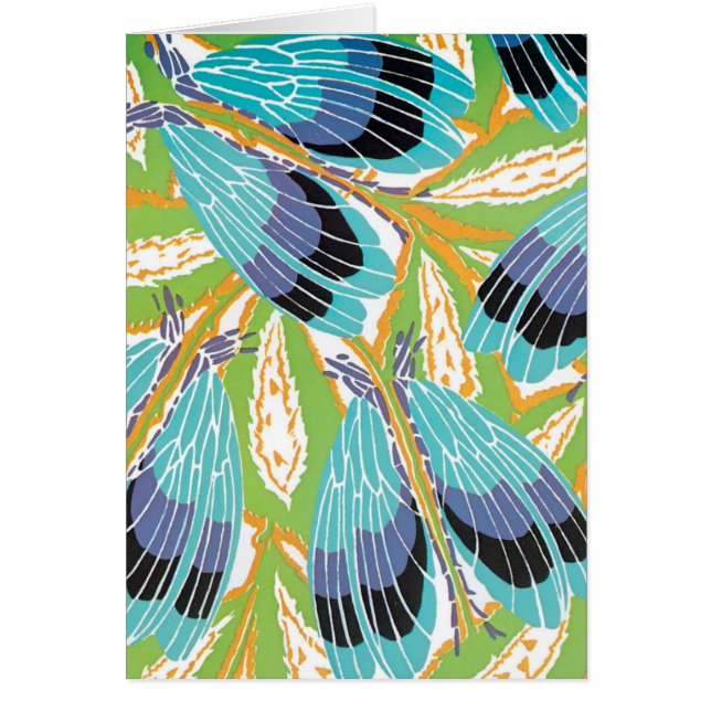 Vintage Art Deco Jazz Pochoir Garden Bugs Insects (Front)