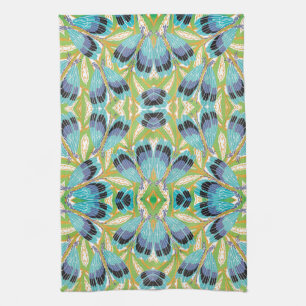 Vintage Art Deco Jazz Pochoir Garden Bugs Insects Tea Towel