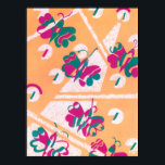 Vintage Art Deco Jazz Pochoir Garden Butterflies Poster<br><div class="desc">Vintage illustration art deco jazz pochoir wallpaper pattern by Serge Gladky from Nouvelles Compositions Decoratives, Paris, 1929. Pochoir is a stencil technique common in surrealism paintings. An elegant and chic cubism design featuring butterflies in beautiful spring colours of bright pink and green on an orange background with white trapezoid shapes....</div>