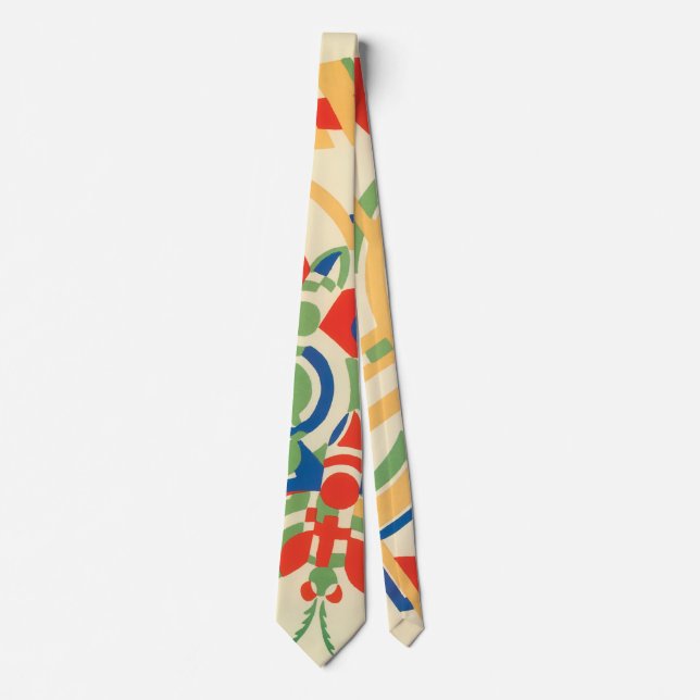 Vintage Art Deco Jazz Pochoir Garden Butterflies Tie (Front)