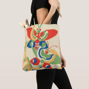 Vintage Art Deco Jazz Pochoir Garden Butterflies Tote Bag