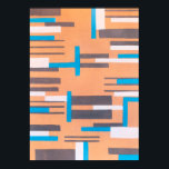 Vintage Art Deco Jazz Pochoir, Geometric Pattern Poster<br><div class="desc">Vintage illustration art deco jazz pochoir wallpaper pattern by Serge Gladky from Nouvelles Compositions Decoratives, Paris, 1929. Pochoir is a stencil technique common in surrealism paintings. An elegant and chic cubism design featuring geometric shapes and colours in complementary colours of orange, brown, blue and white. A modern and sophisticated pattern...</div>
