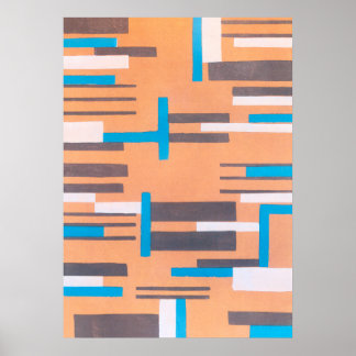 Vintage Art Deco Jazz Pochoir, Geometric Pattern Poster