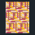 Vintage Art Deco Jazz Pochoir Geometric Pattern Poster<br><div class="desc">Vintage illustration art deco jazz pochoir wallpaper pattern by Serge Gladky from Nouvelles Compositions Decoratives, Paris, 1929. Pochoir is a stencil technique common in surrealism paintings. An elegant and chic cubism design featuring geometric shapes and colors in complementary colors of a yellow orange, brown, tan and a pink fuchsia. A...</div>