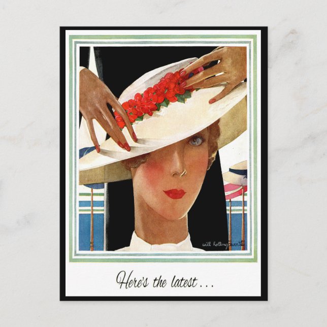 VINTAGE ART DECO KEEPING IN TOUCH POSTCARD (Front)