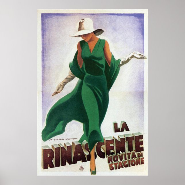 Vintage Art Deco La Rinascente 1900s Poster (Front)