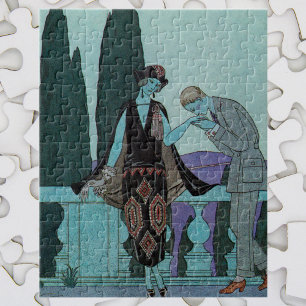 Vintage Art Deco La Villa d'Este by George Barbier Jigsaw Puzzle