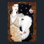 Vintage Art Deco Lady in Window Poster<br><div class="desc">Vintage Art Deco Lady in Window</div>