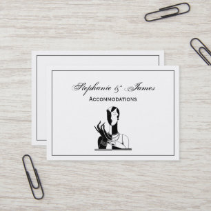 Vintage Art Deco Lady With Pearls Black Transp Business Card