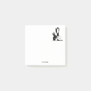 Vintage Art Deco Lady With Pearls Blk White Post-it Notes
