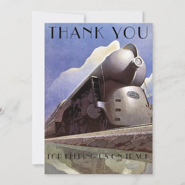 Vintage Art Deco Locomotive Train Template (Front)