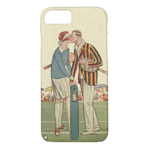 Vintage Art Deco Love and Romance Tennis Newlyweds iPhone 8/7 Case