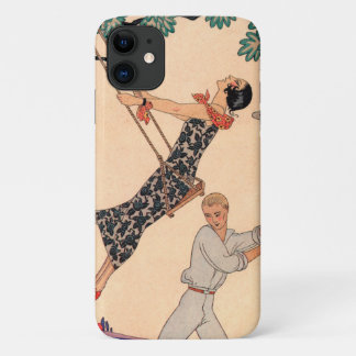 Vintage Art Deco Love, The Swing by George Barbier iPhone 11 Case
