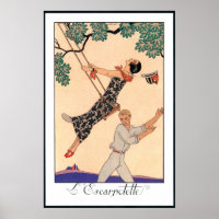 Vintage Art Deco Love, The Swing by George Barbier