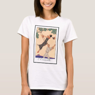 Vintage Art Deco Love, The Swing by George Barbier T-Shirt