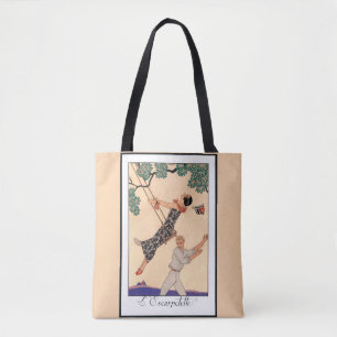 Vintage Art Deco Love, The Swing by George Barbier Tote Bag