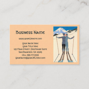 Vintage Art Deco, Lovers in Snow by George Barbier Business Card