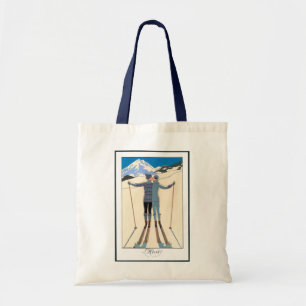 Vintage Art Deco, Lovers in Snow by George Barbier Tote Bag