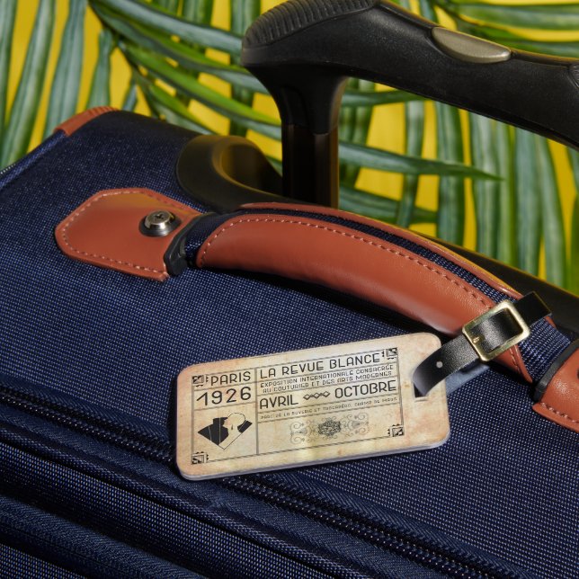 Vintage Art Deco Luggage Tag (Front Insitu 3)