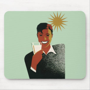 Vintage Art Deco Man, Cold Drinks in the Summer Mouse Mat