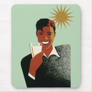 Vintage Art Deco Man, Cold Drinks in the Summer Mouse Mat