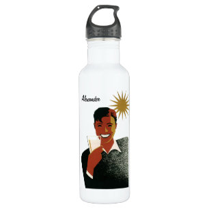 Vintage Art Deco, Man with Cocktail in the Sun 710 Ml Water Bottle