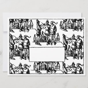 Vintage Art Deco Mediaeval Street Musicians