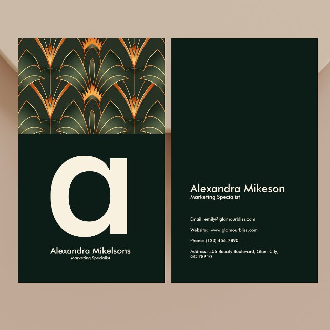 Vintage Art Deco Monogram Business Card (Creator Uploaded)