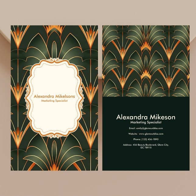 Vintage Art Deco Monogram Business Card (Creator Uploaded)
